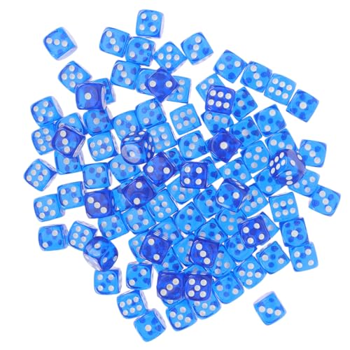 CIYODO 100St Würfel Masse Brettspielwürfel Spiel Würfel Spielwürfel Requisiten Unterhaltungswürfel Zahlenwürfel farbwürfel Colour Cube Würfel für Partyspiele mehrseitige Würfel Acryl Blue von CIYODO