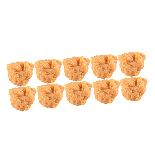 CIYODO 10st Simulation Hühner Reis Lebensechtes Lebensmittelmodell Falsches Huhn Gefälschte Gebratene Hühnernuggets Lebensechte Essensrequisiten Gebackene Chicken Nuggets PVC von CIYODO