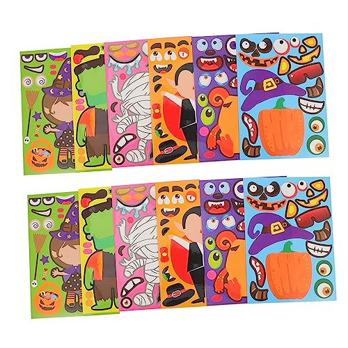 CIYODO 12 Blätter Aufkleber Belohnungen Für Die Kinderschule Halloween Hängende Wandverzierung Halloween-partygeschenke Halloween-Horror-dekor Halloween-wandtattoos Papier von CIYODO