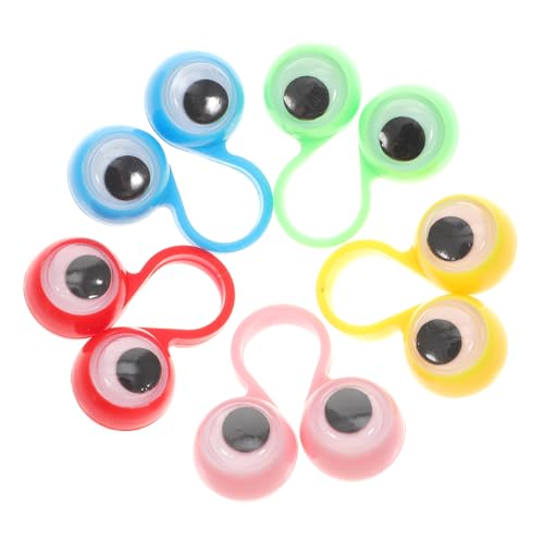 CIYODO 12 Stück Fingerspielzeug Set Pädagogische Fingerringpuppen Mit Großen Augen Lustige Fingerpuppen Ideales Für Kinder Und Partygeschenke von CIYODO