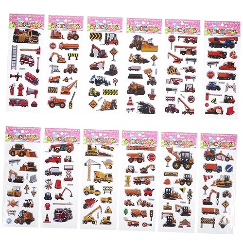 CIYODO 12 Stück Teiliges Cartoon Fahrzeug Aufkleber Set aus Sicherem Bastelpapier Starke Haftung Leicht Anzubringen Pädagogisch für Kindergeburtstag und Spielspaß CIYODO 12 Stück Teiliges Cartoon Fahrzeug Aufkleber Set aus Sicherem Bastelpapier Starke Haftung Leicht Anzubringen Pädagogisch für Kindergeburtstag und Spielspaß von CIYODO
