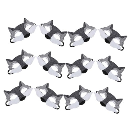 CIYODO 12 Stück Teiliges Halloween Wolf Halbgesichtsmaske aus Filz Weiche Tierkostüm Maske für Cosplay Maskenball und Motto Partyzubehör Einfach zu Tragen und Wiederverwendbar CIYODO 12 Stück Teiliges Halloween Wolf Halbgesichtsmaske aus Filz Weiche Tierkostüm Maske für Cosplay Maskenball und Motto Partyzubehör Einfach zu Tragen und Wiederverwendbar von CIYODO