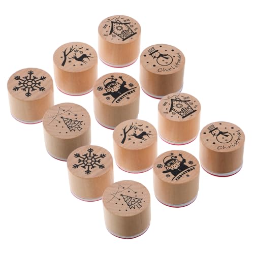 CIYODO 12 Stück Teiliges Holzstempel Weihnachten mit Santa Schneeflocken und Rentiermotiven Scrapbooking Stempel für Kartenherstellung und Weihnachtsdeko Langlebig und Sicher CIYODO 12 Stück Teiliges Holzstempel Weihnachten mit Santa Schneeflocken und Rentiermotiven Scrapbooking Stempel für Kartenherstellung und Weihnachtsdeko Langlebig und Sicher von CIYODO