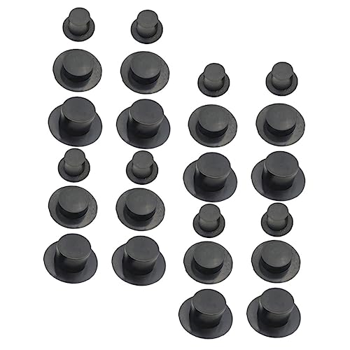 CIYODO 120st Schwarze Schneemannmütze Schwarze Kappe Miniaturhut Mini-weihnachtsmütze Miniaturhüte Mini-Hut Zylinder Weihnachts-schneemann-mützen Schwarz Weihnachtsdekoration Abs von CIYODO