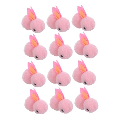 CIYODO 12St Plüschhase weihnachtliche hängende anhängerverzierung Mini-Kuscheltiere Plüschpuppe Weihnachtsdekorationen Cuddly Bunny Desktop-Kaninchen-Schmuck Weihnachtskaninchenpuppe Rosa von CIYODO