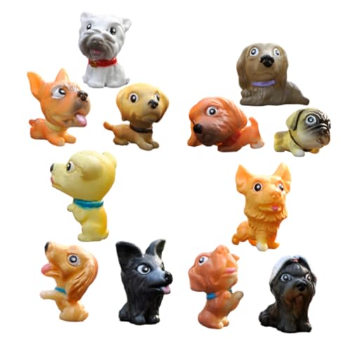 CIYODO 12st Mikrolandschaftswelpe Welpenfiguren Wohnkultur Miniatur-welpe Hund Statue Mini-hundestatue Tischdekoration Für Welpen Kleine Hundestatue Als Wohndekoration Minifigur PVC von CIYODO