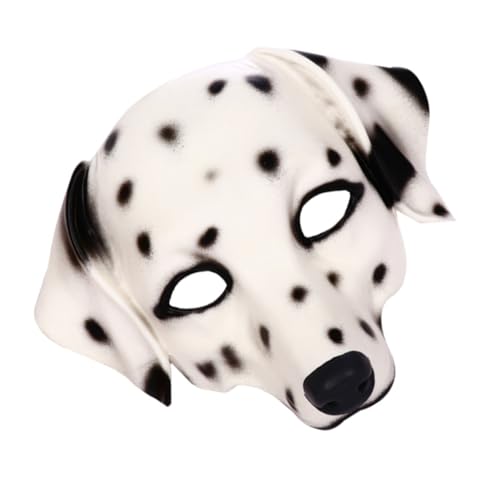 CIYODO 1Stk Dalmatiner-Maske fleckige Hundemaske Cosplay-Tier Performance-Party-Kopf-Hut halloween costume halloween kleidung Unisex-Tiermaske Party-Verkleidungsmaske PU-Schaum Weiß von CIYODO