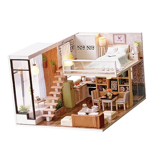 CIYODO 1Stk Miniatur DIY Wohnung Miniatur DIY Mini- zum Selbermachen Miniaturbausatz Mini-Wohnung Kinder bastelset basteln für Kinder Spielzeug Kabinenmodell Wohnung selber Bauen von CIYODO