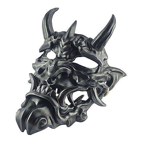 CIYODO 1pc Cosplay Maske Teufelskopfmaske Grimassenmaske Kopfmaske Kreative Halloween Lustige Gruselige Teufelsmaske Für Dekor (silber Kupfer) von CIYODO