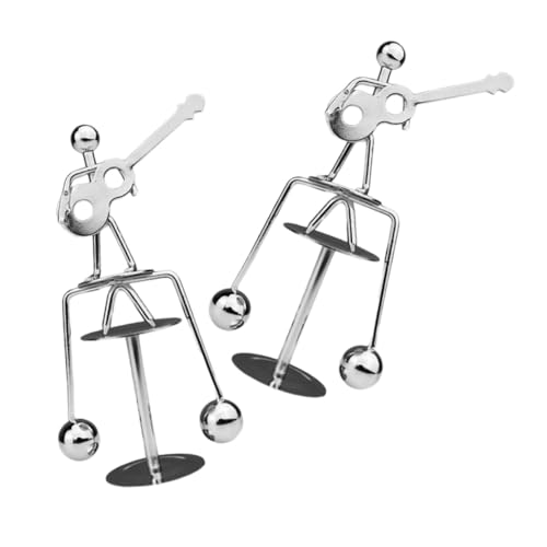 CIYODO 2 STK eiserne Schmuckstücke Spielsets Balance-Spielzeug Perpetual Swings Roboter jucarii pentru copii hühner Spielzeug Metallgitarre und Mann Gitarren- und Männerschmuck Silver von CIYODO