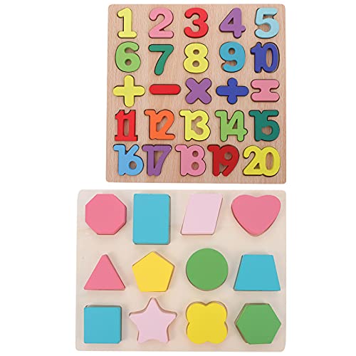 CIYODO 2 Sätze Dreidimensionales Puzzle Formerkennung Für Kleinkinder Kinderspielzeug Stem-Match-Spielzeug Für Kinder Geometrisches Sortierspielzeug Pädagogisches Lernspielzeug Hölzern von CIYODO