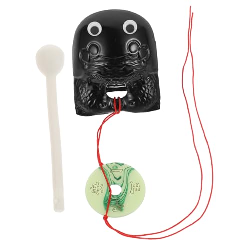 CIYODO 2 Sätze Handtrommel Mit Schlägel Tempeltrommel des Chinesischen Buddhismus Percussion-Spielzeug Bürospielzeug Frosch-Instrument Rhythmus-Spielzeug Schlaginstrument Plastik Black von CIYODO