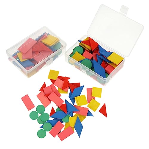 CIYODO 2 Sätze Mathe-Puzzle-Lehrmittel dreieckiger Kindergartenpuzzle Geburtstagsgeschenk für triang Kinderspielzeug Spiele Formenpuzzle Lernen Puzzle Formen hölzern von CIYODO