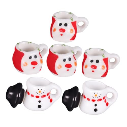 CIYODO 2 Sätze Miniatur Schneemann Teeservice aus Keramik Festliche Puppenhaus Teetassen und Kännchen Realistisches Design für Weihnachtsdekoration und Kinderspiele CIYODO 2 Sätze Miniatur Schneemann Teeservice aus Keramik Festliche Puppenhaus Teetassen und Kännchen Realistisches Design für Weihnachtsdekoration und Kinderspiele von CIYODO
