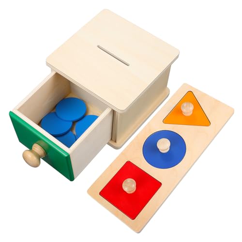 CIYODO 2 Satz Münzbox Geometrie Puzzle für Kinderspielzeug -Rätsel Puzzles holzspielzeug holzspielsachen puzzlematte Holzpuzzles für Kleinkinder Puzzle-Bretter von CIYODO