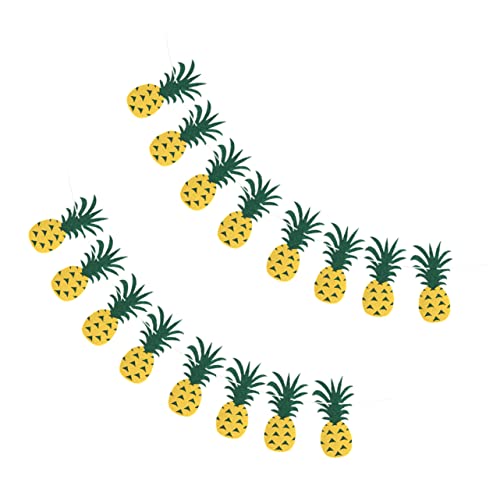 CIYODO 2 Stück Ananas-Filz-Ziehflagge Für Den Außenbereich Heimdekoration Sommerbanner Wohnaccessoires Deko Ananas- Hawaiianische Party-Wimpelkette Zum Aufhängen Sommerparty von CIYODO