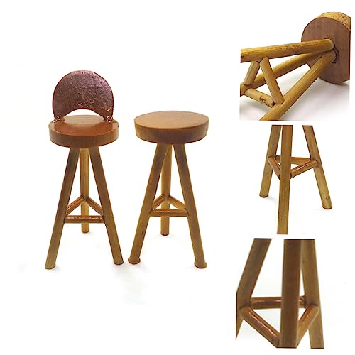 CIYODO 2 Stück Holz Stühle für Puppenhaus Simulierte Möbel Dekoration für Wohnzimmer und Miniatur Häuser CIYODO 2 Stück Holz Stühle für Puppenhaus Simulierte Möbel Dekoration für Wohnzimmer und Miniatur Häuser von CIYODO