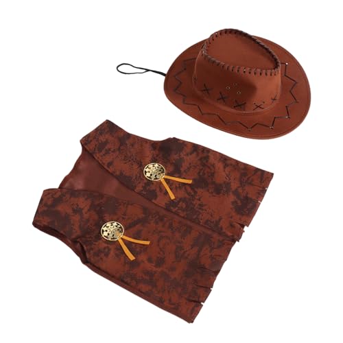 CIYODO 2 Stück Jeans Themenkleid Cowboy Partyhüte Western Outfit Jugend Cowboyhut Cowboyhüte Cowboyhut Für Mädchen Bühnen Outfits Cowgirl Kostüm Stoff von CIYODO