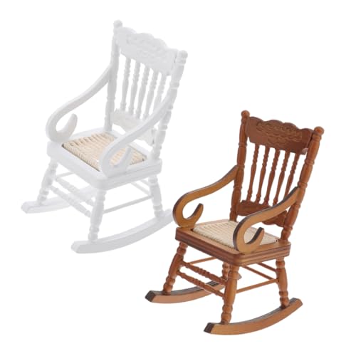 CIYODO 2stücke Miniatur-schaukelstuhl Für Puppenhaus Maßstab Holzmöbel Mit Kissen Dekoration Für Modellbau Und Sammler CIYODO 2stücke Miniatur-schaukelstuhl Für Puppenhaus Maßstab Holzmöbel Mit Kissen Dekoration Für Modellbau Und Sammler von CIYODO