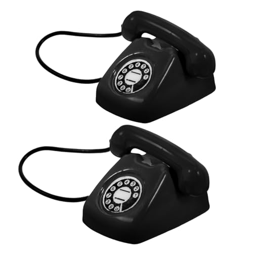 CIYODO 2 Stück Miniatur Retro Telefon Modell aus Detaillierte Vintage Puppenhaus-Dekoration für Schlafzimmer und Zeitungsstände Vielseitige Miniatur Requisite für Kreative Szenen CIYODO 2 Stück Miniatur Retro Telefon Modell aus Detaillierte Vintage Puppenhaus-Dekoration für Schlafzimmer und Zeitungsstände Vielseitige Miniatur Requisite für Kreative Szenen von CIYODO