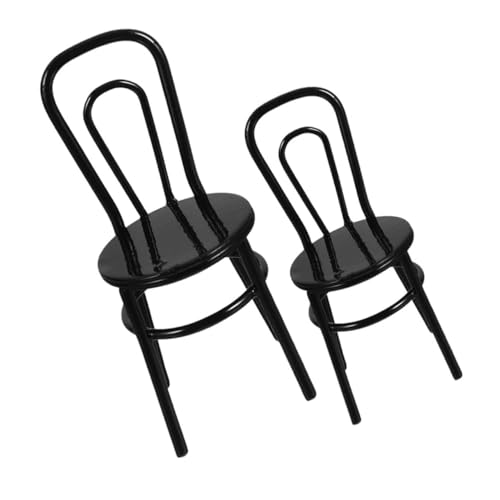 CIYODO 2 Stück Miniatur eisenstuhl Detailreiches Puppenhausmöbel Robustes Schwarzes Realistische Miniaturstühle für Moderne Puppenhaus Dekoration und Sammlerstücke CIYODO 2 Stück Miniatur eisenstuhl Detailreiches Puppenhausmöbel Robustes Schwarzes Realistische Miniaturstühle für Moderne Puppenhaus Dekoration und Sammlerstücke von CIYODO