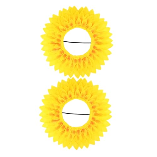 CIYODO 2 Stück Sonnenblumenkopf -deckungs -requisiten Sonnenblumen-ballongirlanden-kit Kleine Mädchen Hüte Sonnenblumen-kopfbedeckung Kindermütze Und Kleid Vorschule Seidentuch Yellow von CIYODO