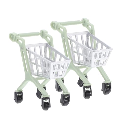 CIYODO 2 Stück Trolley Modell Spielzeug Einkaufswagen Spielzeug Babypuppenzubehör Miniatur Einkaufswagen Puppenhaus Miniatur Warenkorb Einkaufswagen Spielzeug Kinderwagen von CIYODO