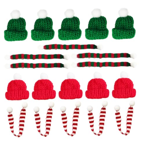 CIYODO 20 Stück Teiliges Miniatur Santa Mütze und Schal Rote und Grüne Strickdekoration Weihnachtliche Tischdeko für Party DIY Handwerkszubehör Festliche Winter und Weihnachtsfeier CIYODO 20 Stück Teiliges Miniatur Santa Mütze und Schal Rote und Grüne Strickdekoration Weihnachtliche Tischdeko für Party DIY Handwerkszubehör Festliche Winter und Weihnachtsfeier von CIYODO
