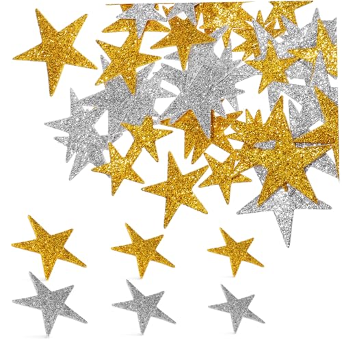 CIYODO 200 Teiliges Weihnachtsstern Aufkleber aus Eva Schaum Glitzernd in Gold und Silber Selbstklebend Dreifache für DIY Bastelprojekte Festliche Wanddekoration zu Weihnachten und CIYODO 200 Teiliges Weihnachtsstern Aufkleber aus Eva Schaum Glitzernd in Gold und Silber Selbstklebend Dreifache für DIY Bastelprojekte Festliche Wanddekoration zu Weihnachten und von CIYODO