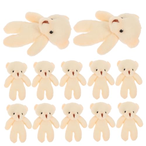 CIYODO 20St Mini-Bär tragen Plüsch bezaubernd winzig klein multifunktionale Bärenfiguren Little Bear Bärenspielzeug Cartoon-Bär-Puppe Bär Ornament Spielzeug Bärenpuppe Mini Stoff Beige von CIYODO