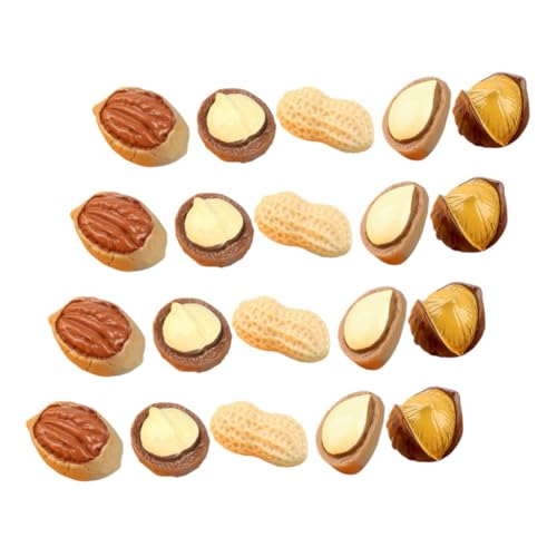 CIYODO 20st Simuliertes Nuss-Snack-Spielzeug Nussschale Mini-erdnuss Mini-nüsse-dekor Simulation Mini-nüsse Miniaturpuppe Erdnuss Simulationsmuttermodell Mini-nüsse-Modell Mini Nüsse Harz von CIYODO