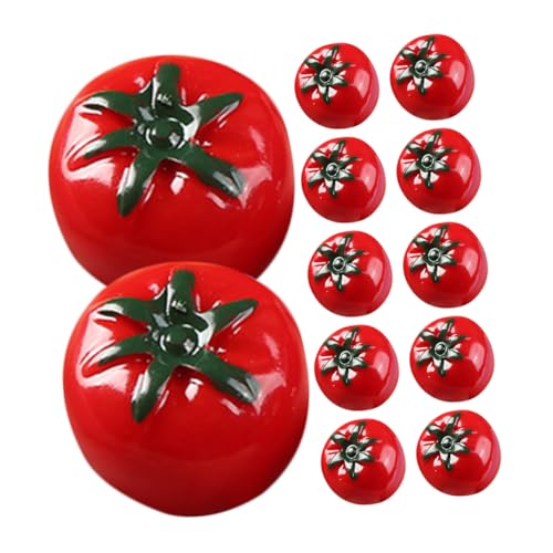 CIYODO 20st Simuliertes Tomatenmodell Miniatur-obstdekorationen Mini-simulations-tomatendekor Desktop-dekor Mini-künstliche Tomate Fruchtmodell Prop Mini-kunsttomaten-dekor Harz Rot von CIYODO