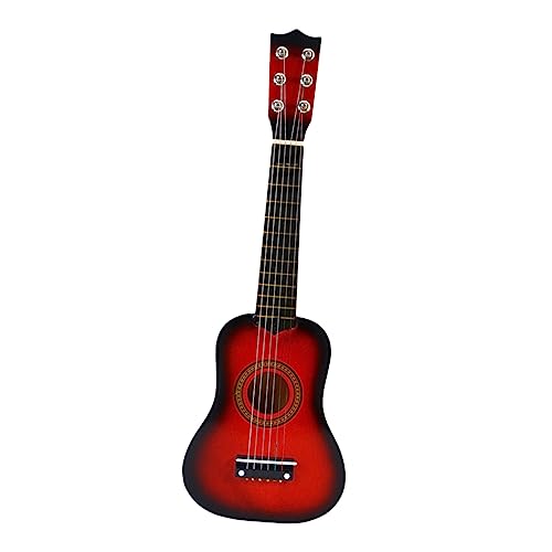 CIYODO 23 Holzgitarre Gitarre für Kinder Vorschulgitarre Ukulele für Kinder Kleinkind Gitarre Mini-Ukulele kinderinstrumente Kinder musikinstrumente Spielzeug Kinder Gitarre Hölzern rot von CIYODO