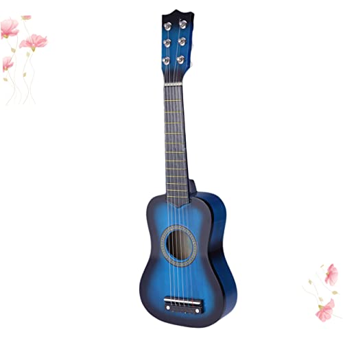 CIYODO 23 Holzgitarre kinderinstrumente musikinstrumente holzspielzeug Instrument Kleinkinder Gitarre Gitarrenspielzeug tragbare Gitarre Hölzern Blue von CIYODO