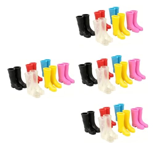 CIYODO 24 Paare Spielzeughaus Regenschuh simulierte Minischuhe Mini-Schuhe Spielzeughausschuhe bjd Dekor Miniature Shoes Mini House Decor Mini-Hausregenstiefel Mini-Boot-Modelle Plastik von CIYODO