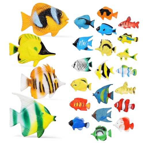 CIYODO 24 STK Meeresfisch Tropische Fischfigur Fischspielzeug Spielzeug für Meerestiere Badefisch Kinderspielzeug Kinder Spielzeug Kid Toys Spielzeuge Figuren dekor Lernspielzeug Plastik von CIYODO