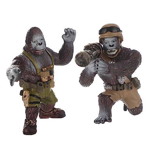 CIYODO 2St Schimpansen-Modell Tierfiguren Spielset Kind Tierfigur Tierstatue Kindergeschenk Kinder bastelset basteln für Kinder tierische schimpansenverzierung Tiermodell Plastik Brown von CIYODO