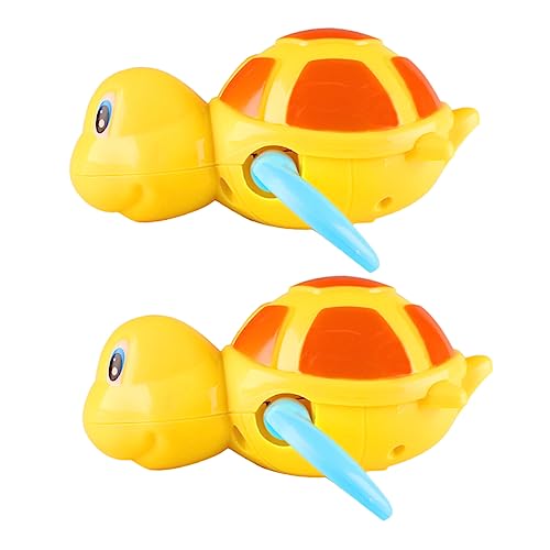 CIYODO 2St Uhrwerk Spielzeug Schwimmendes Badewanne Wasserspielzeug Badezeit Turtle Bath Toy für Babys Schwimmende Badewannen-Spielzeuge Abs Yellow von CIYODO