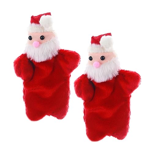 CIYODO 2St Weihnachtspuppe Mini-Spielzeug Weihnachtsstrumpf Stuffer Plüschtiere interaktives Spielzeug kinderspielzeug weihnachtliche Fingerpuppe Santa Fingerpuppe Spielzeug Kurzplüsch von CIYODO