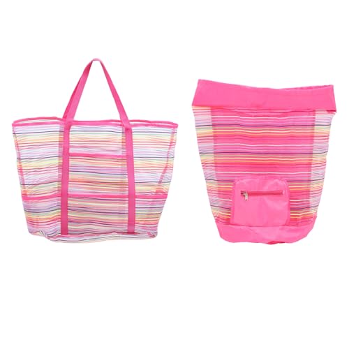 CIYODO 2Stücke Mesh Strandtaschen Für Entzückende Strandspielzeug Taschen Mit Außentaschen Und Muscheln Aufbewahrungslösungen Für Strand von CIYODO