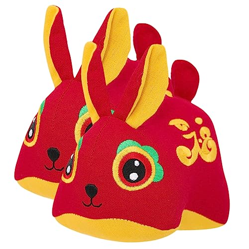 CIYODO 2pcs Gefüllte Kaninchen -maskottchenpuppe Zodiac Kaninchen Spielzeug Stofftierhasen Figur Maskottchenpuppe von CIYODO