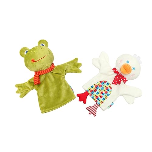 CIYODO 2st Handpuppe Puzzle-Spielzeug Für Welpen Fingerpuppe Spielzeug Kuscheltiere Für Lernspielzeug Für Kleinkinder Plüschtierpuppe Kind Bevorzugungspuppen Green Baumwolle von CIYODO