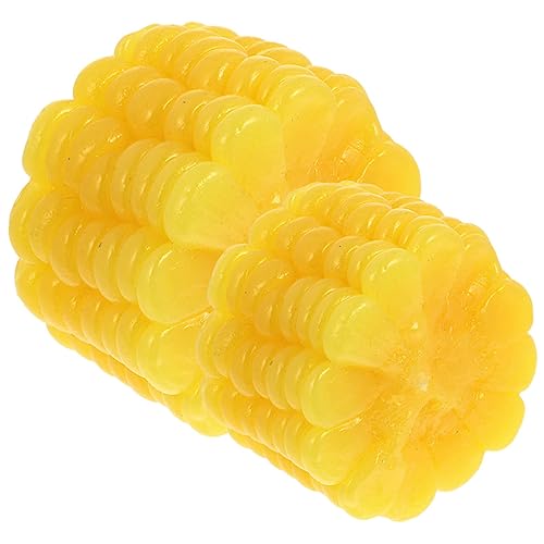 CIYODO 2st Simulation Mais Kinderspielzeug Herbsternte Desktop-Ornament Gemüse-Modell-Dekoration Pflanzliche Spielzeuge Küche So Tun Als Spielzeug Künstliche Gemüsedekoration Yellow PVC von CIYODO