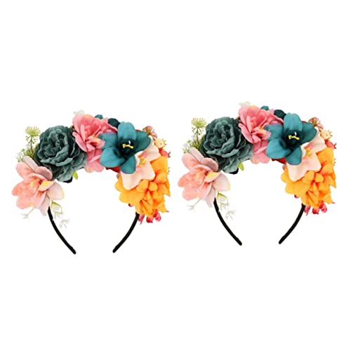 CIYODO 2st Stirnband Aus Künstlichen Blumen Frauen Brauthaarband Jäten Kopfschmuck Aus Rosenblüten Hochzeit Blumenstirnband Blumenkopfschmuck Stirnband Hochzeit Stirnband Stoff von CIYODO