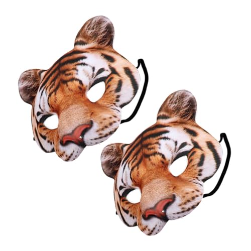 CIYODO 2st Tiger Maske Fuchsmaske Tiger-cosplay-kostüm Tierische Halbmaske Halloween-cosplay-maske Bärenmaske Halloween-partymaske Maskerade-maske Katzenmaske Kostüm Maske Chocolate Eva von CIYODO