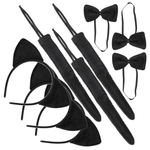 CIYODO 3 Sätze Katzenohren Stirnband mit Schleife und Kinderkostüm Tier Accessoires für Party Cosplay Performance Jungen Mädchen Karneval Halloween CIYODO 3 Sätze Katzenohren Stirnband mit Schleife und Kinderkostüm Tier Accessoires für Party Cosplay Performance Jungen Mädchen Karneval Halloween von CIYODO