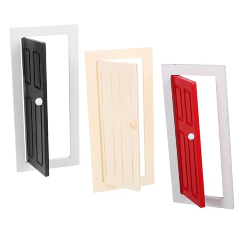 CIYODO 3 Stück Maßstab Rechteckige Mini Holztüren für DIY Puppenhaus Möbel Vielseitig für Dekoration Bildung und Sammler Natürliche Rote Schwarze Farben CIYODO 3 Stück Maßstab Rechteckige Mini Holztüren für DIY Puppenhaus Möbel Vielseitig für Dekoration Bildung und Sammler Natürliche Rote Schwarze Farben von CIYODO