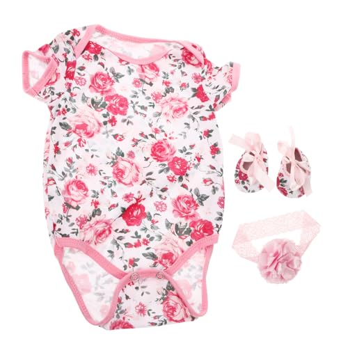 CIYODO 3 Stück Puppenkleidung Accessoires Mädchen Outfits Kurzärmeliger Einteiliger Overall Wiedergeborene Puppenschuhe Wiedergeborene Puppenzubehör Mädchen Babykleidung von CIYODO