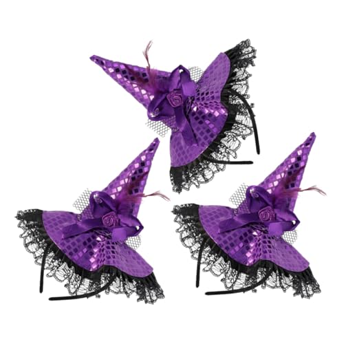 CIYODO 3 Stück Teiliges Hexenhut Haarreif Leichter Halloween Kopfschmuck mit Flexiblem Stirnband Bequemes Party-accessoire für Damen und Mädchen für Cosplay und Mottopartys CIYODO 3 Stück Teiliges Hexenhut Haarreif Leichter Halloween Kopfschmuck mit Flexiblem Stirnband Bequemes Party-accessoire für Damen und Mädchen für Cosplay und Mottopartys von CIYODO