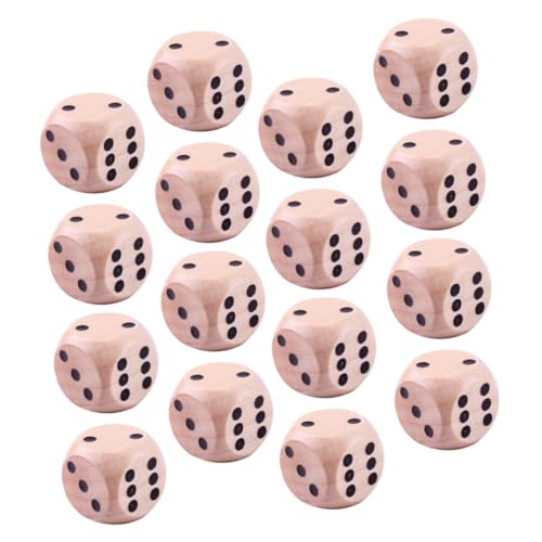 CIYODO 30 Stück Punktwürfel aus Holz Würfelspiele Spielzähler Q-Less-Wortwürfel Standard-Spielwürfel Indoor Spiele bang The dice Game lustige Dekowürfel Zeigen Würfel hölzern von CIYODO